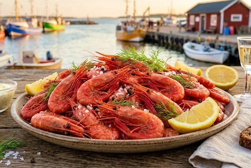 Kokta räkor med skal